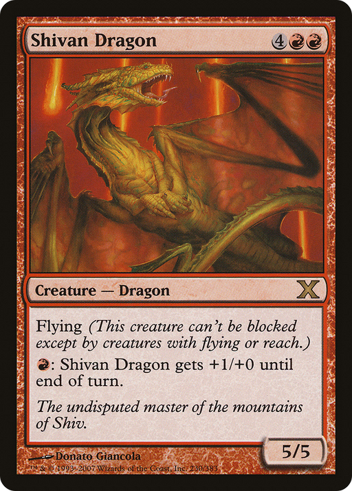 Shivan Dragon (10E-230) [Tenth Edition] MTG Single Wizards of the Coast