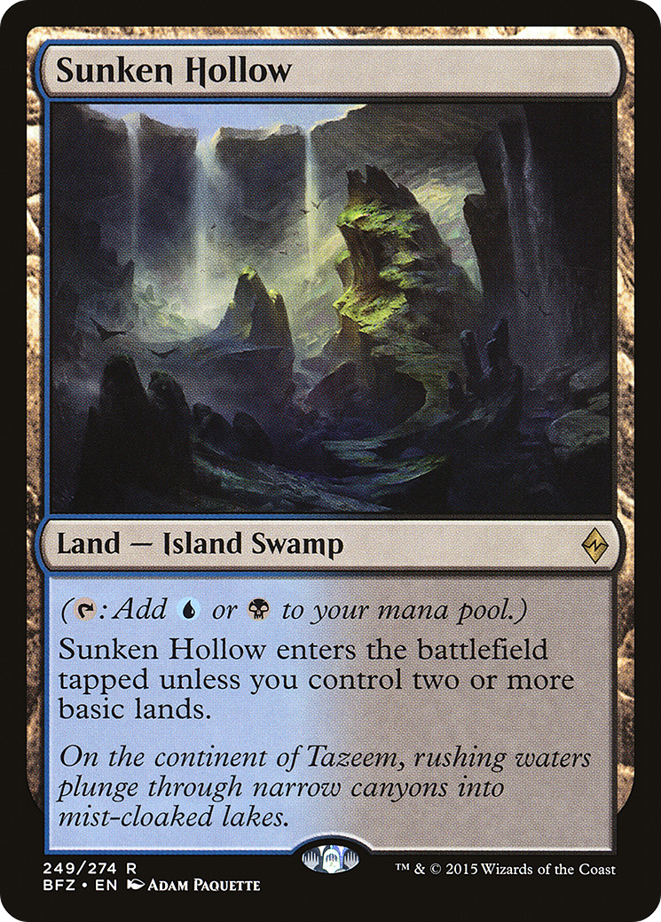 Sunken Hollow (BFZ-249) [Battle for Zendikar] Foil MTG Single Wizards of the Coast