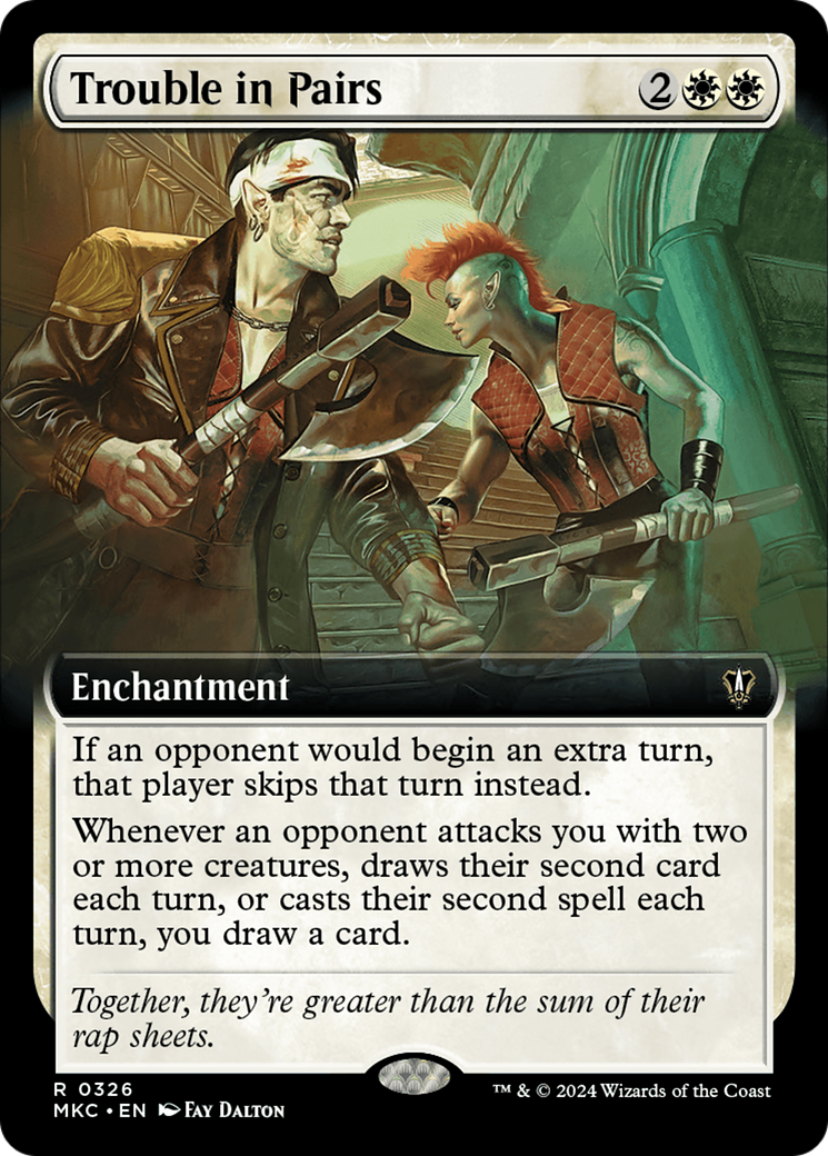 Trouble in Pairs (MKC-326) [Murders at Karlov Manor Commander] (Extended Art) MTG Single Wizards of the Coast