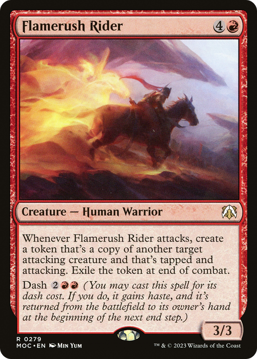 Flamerush Rider (MOC-279) [March of the Machine Commander] MTG Single Wizards of the Coast