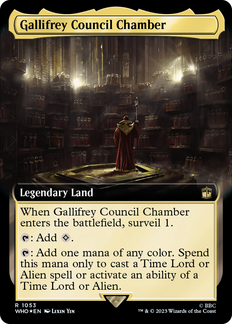 Gallifrey Council Chamber (Surge Foil) (WHO-1053) [Doctor Who] (Extended Art) Foil MTG Single Wizards of the Coast