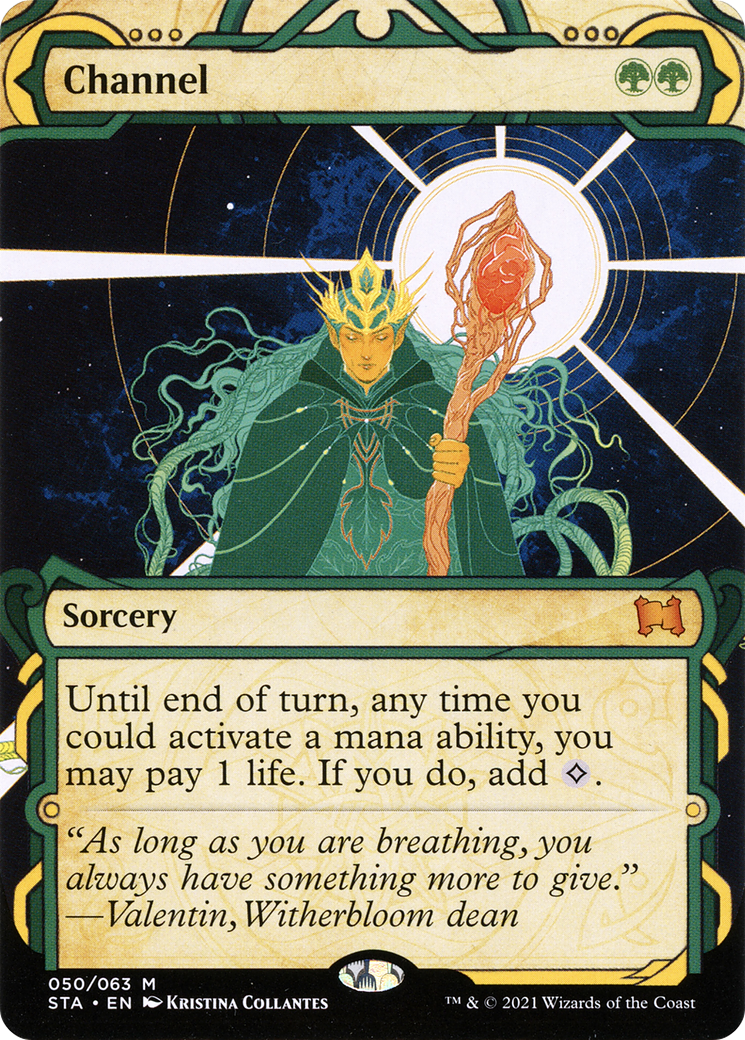 Channel (STA-050) [Strixhaven Mystical Archive] (Showcase) (Borderless) Foil MTG Single Wizards of the Coast