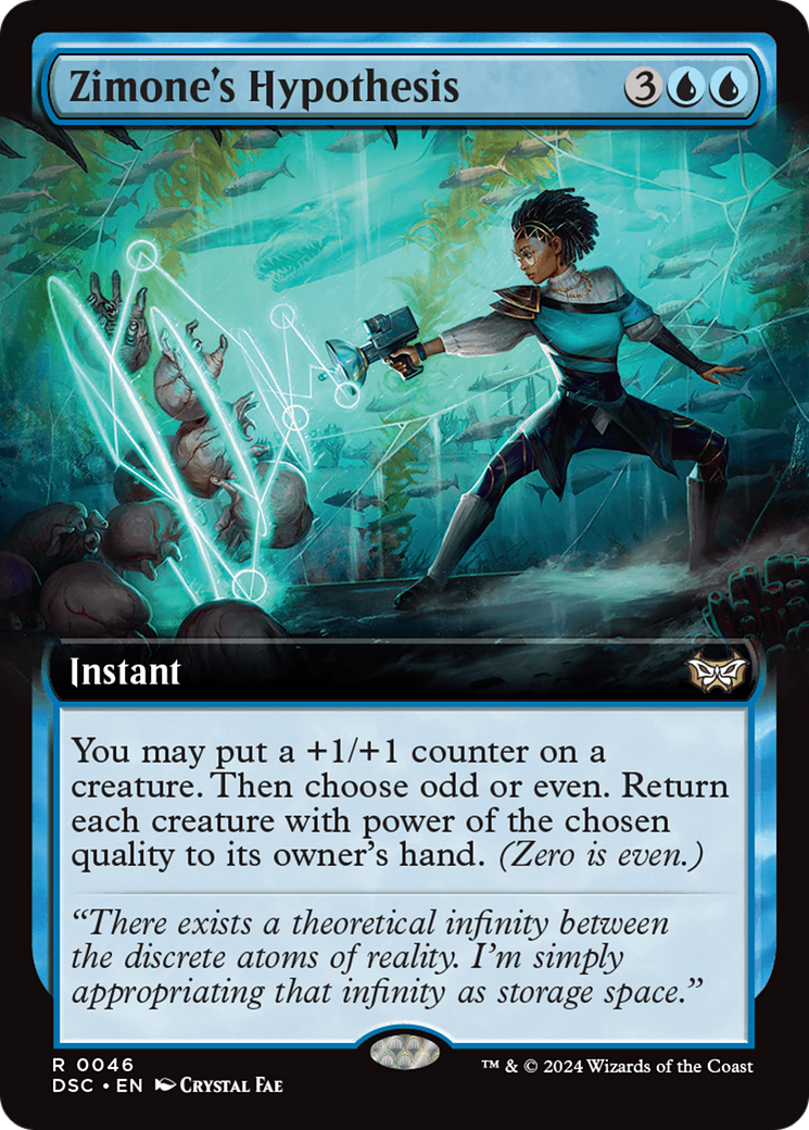 Zimone's Hypothesis (DSC-046) [Duskmourn: House of Horror Commander] (Extended Art) MTG Single Wizards of the Coast