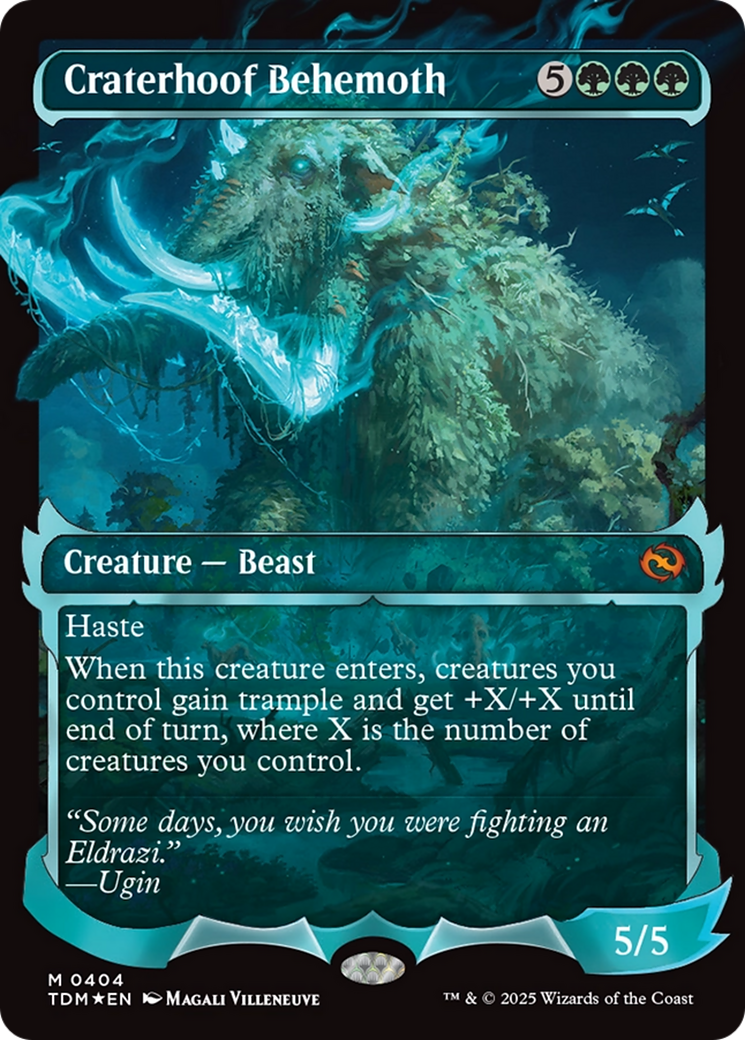 Craterhoof Behemoth (Japanese Showcase) (TDM-404) [Tarkir: Dragonstorm] Foil MTG Single Wizards of the Coast