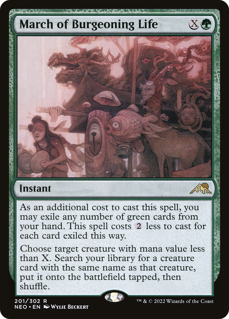 March of Burgeoning Life (NEO-201) [Kamigawa: Neon Dynasty] Foil MTG Single Wizards of the Coast