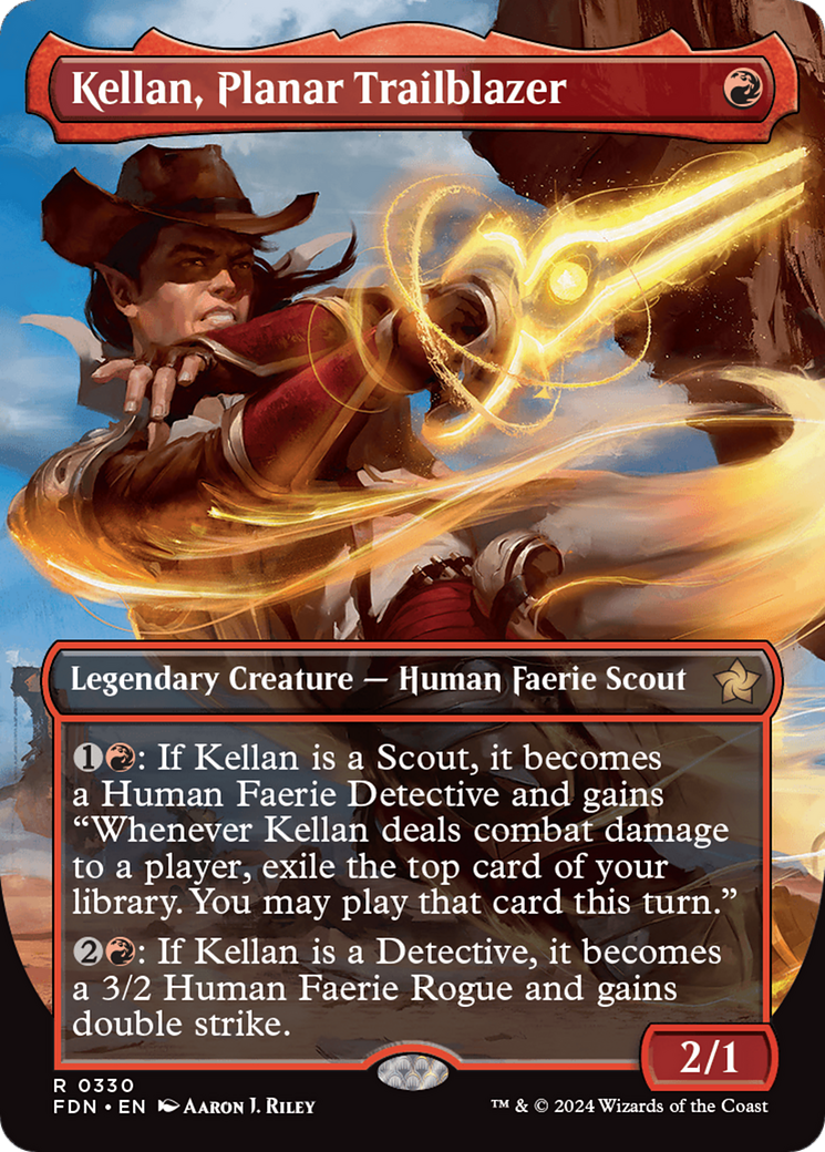 Kellan, Planar Trailblazer (FDN-330) [Foundations] (Borderless) Foil MTG Single Wizards of the Coast