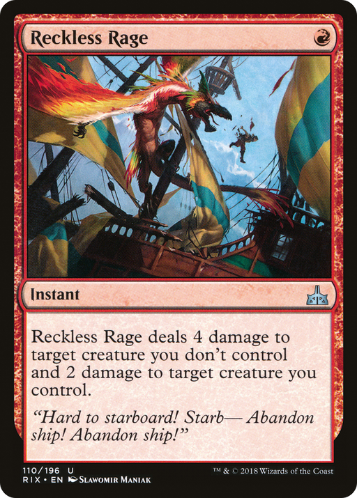 Reckless Rage (RIX-110) [Rivals of Ixalan] Foil MTG Single Wizards of the Coast
