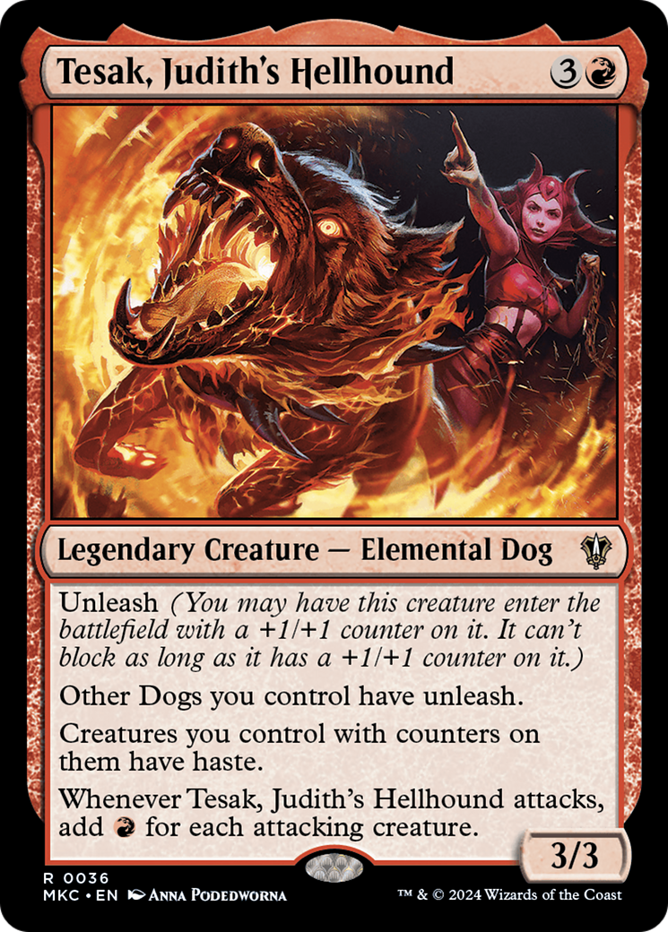 Tesak, Judith's Hellhound (MKC-036) [Murders at Karlov Manor Commander] MTG Single Wizards of the Coast