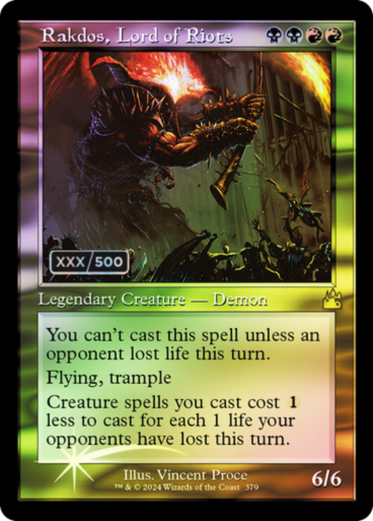 Rakdos, Lord of Riots (Serial Numbered) (RVR-379) [Ravnica Remastered] Foil MTG Single Wizards of the Coast