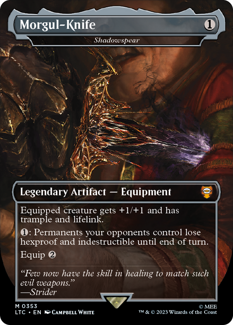 Morgul-Knife - Shadowspear (LTC-353) [Tales of Middle-earth Commander] (Borderless) MTG Single Wizards of the Coast