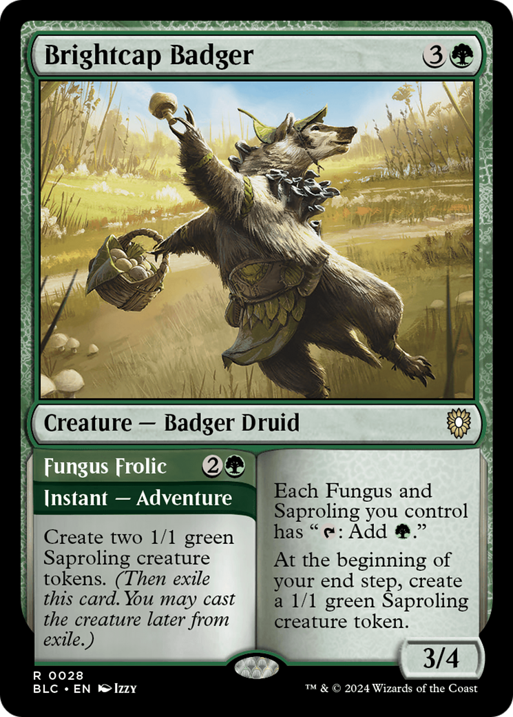Brightcap Badger (BLC-028) [Bloomburrow Commander] MTG Single Wizards of the Coast