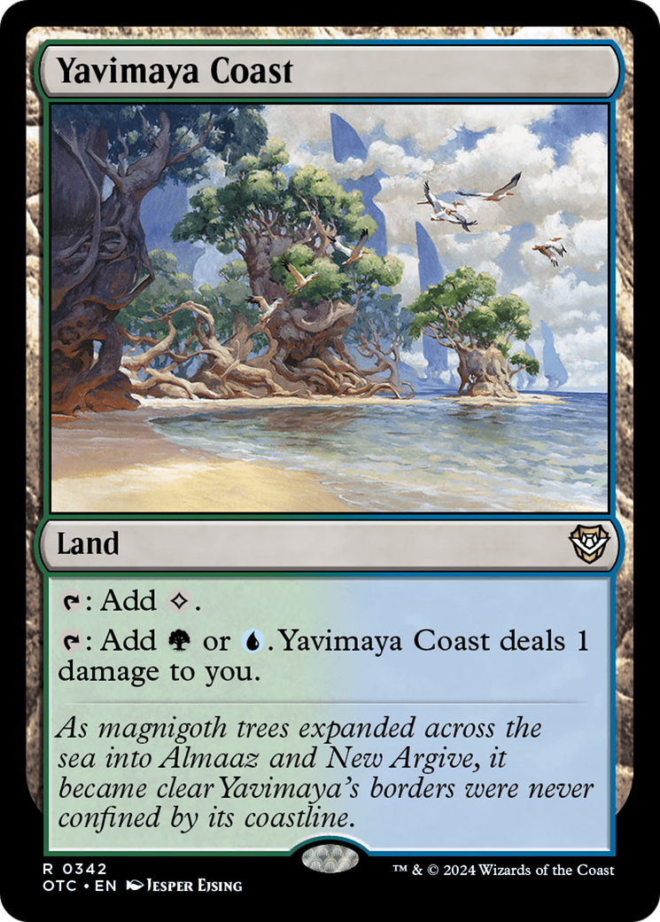 Yavimaya Coast (OTC-342) [Outlaws of Thunder Junction Commander] MTG Single Wizards of the Coast