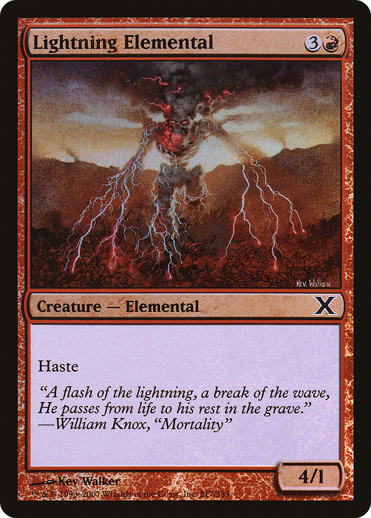 Lightning Elemental (10E-217★) [Tenth Edition] Foil MTG Single Wizards of the Coast