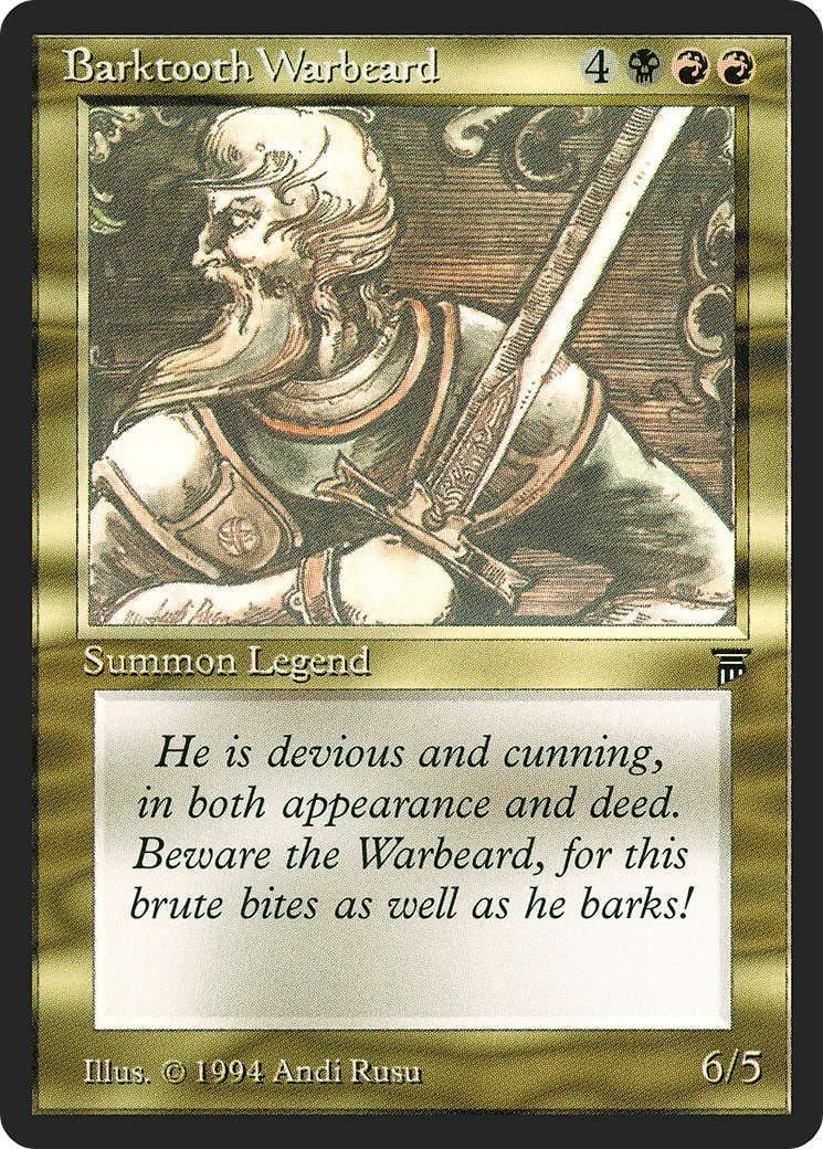 Barktooth Warbeard (LEG-221) [Oldschool] Legends MTG Single Wizards of the Coast