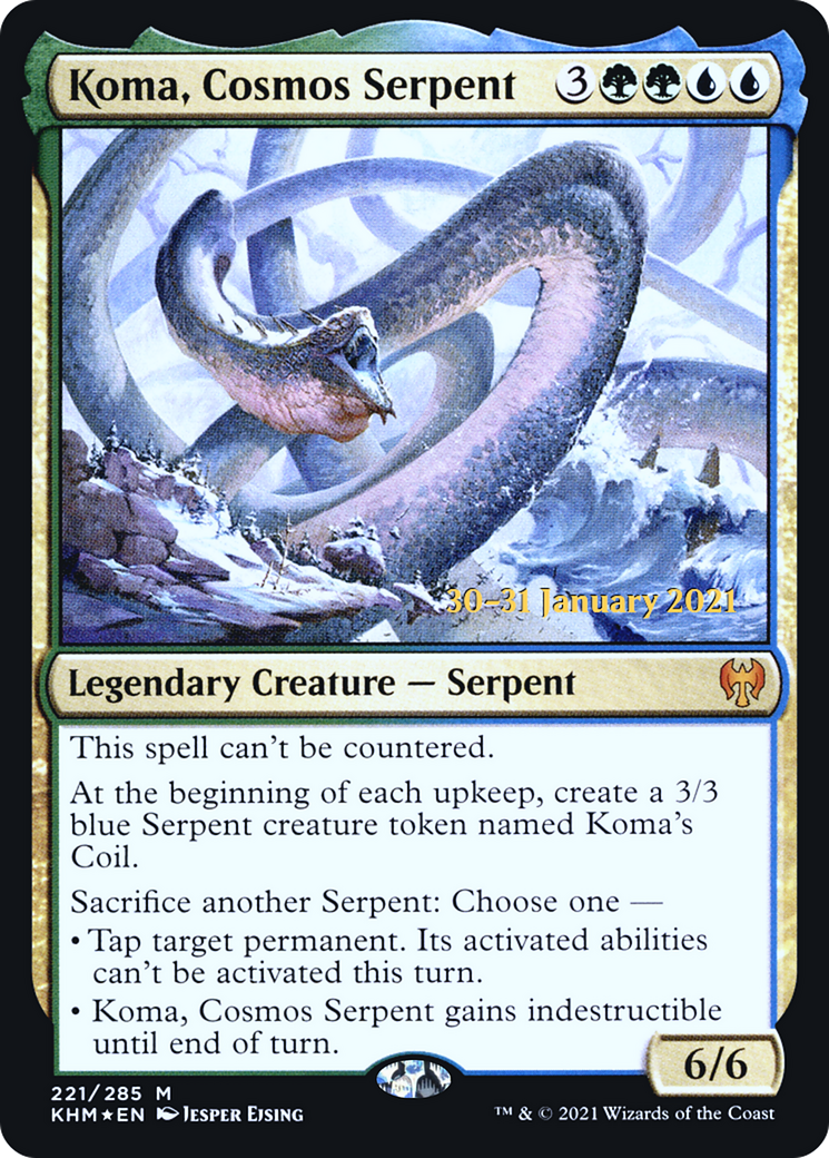 Koma, Cosmos Serpent (PRE-221) [Kaldheim Promos] Foil MTG Single Wizards of the Coast