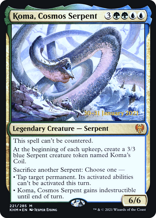 Koma, Cosmos Serpent (PRE-221) [Kaldheim Promos] Foil MTG Single Wizards of the Coast