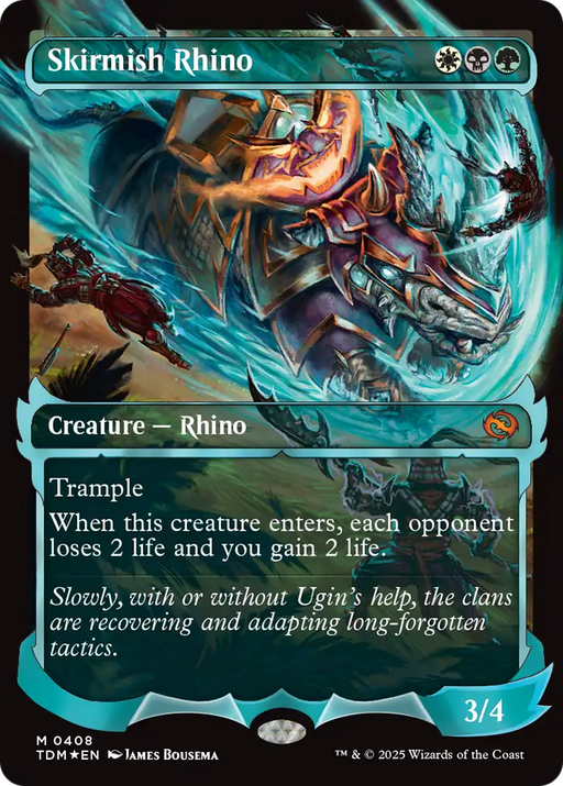 Skirmish Rhino (Showcase) (TDM-408) [Tarkir: Dragonstorm] MTG Single Wizards of the Coast