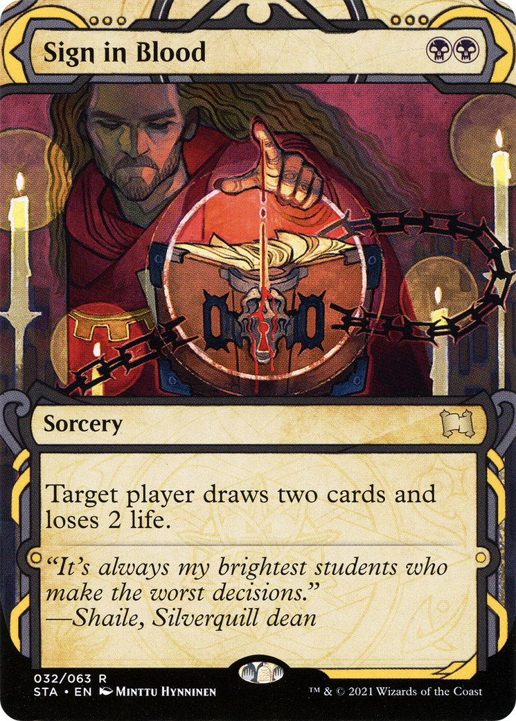 Sign in Blood (STA-032) [Strixhaven Mystical Archive] (Showcase) (Borderless) MTG Single Wizards of the Coast