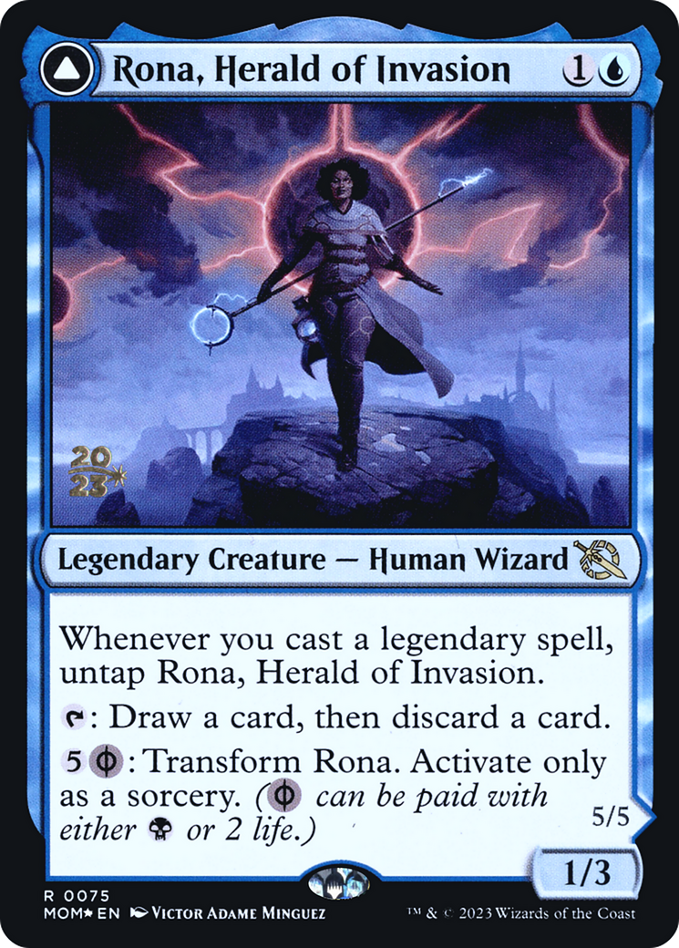 Rona, Herald of Invasion // Rona, Tolarian Obliterator (PRE-75S) [March of the Machine Promos] Foil MTG Single Wizards of the Coast