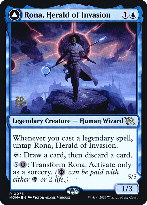 Rona, Herald of Invasion // Rona, Tolarian Obliterator (PRE-75S) [March of the Machine Promos] Foil MTG Single Wizards of the Coast