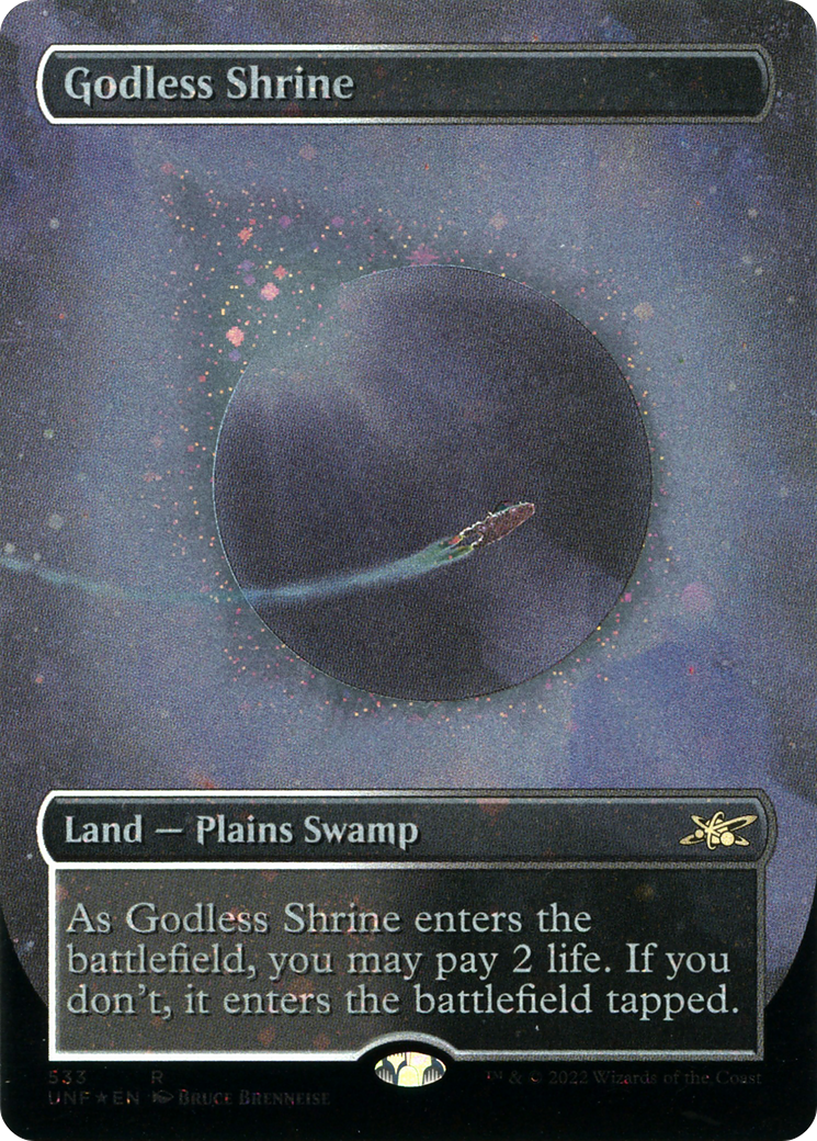 Godless Shrine (Galaxy Foil) (UNF-533) [Unfinity] (Borderless) Foil MTG Single Wizards of the Coast