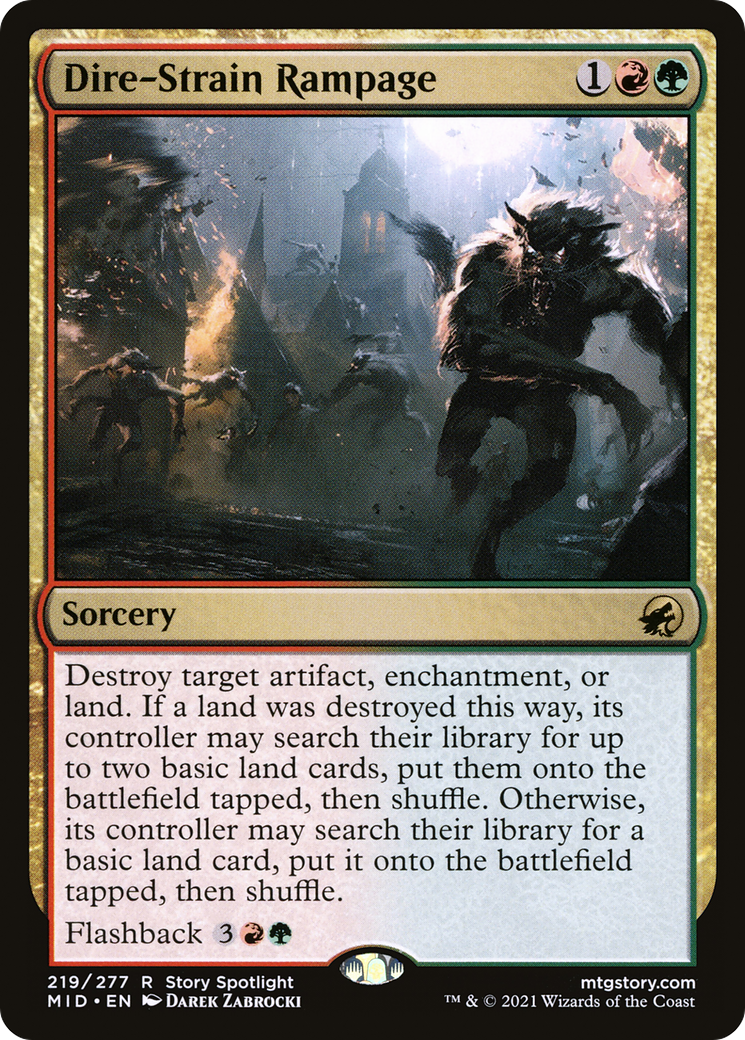 Dire-Strain Rampage (MID-219) [Innistrad: Midnight Hunt] MTG Single Wizards of the Coast