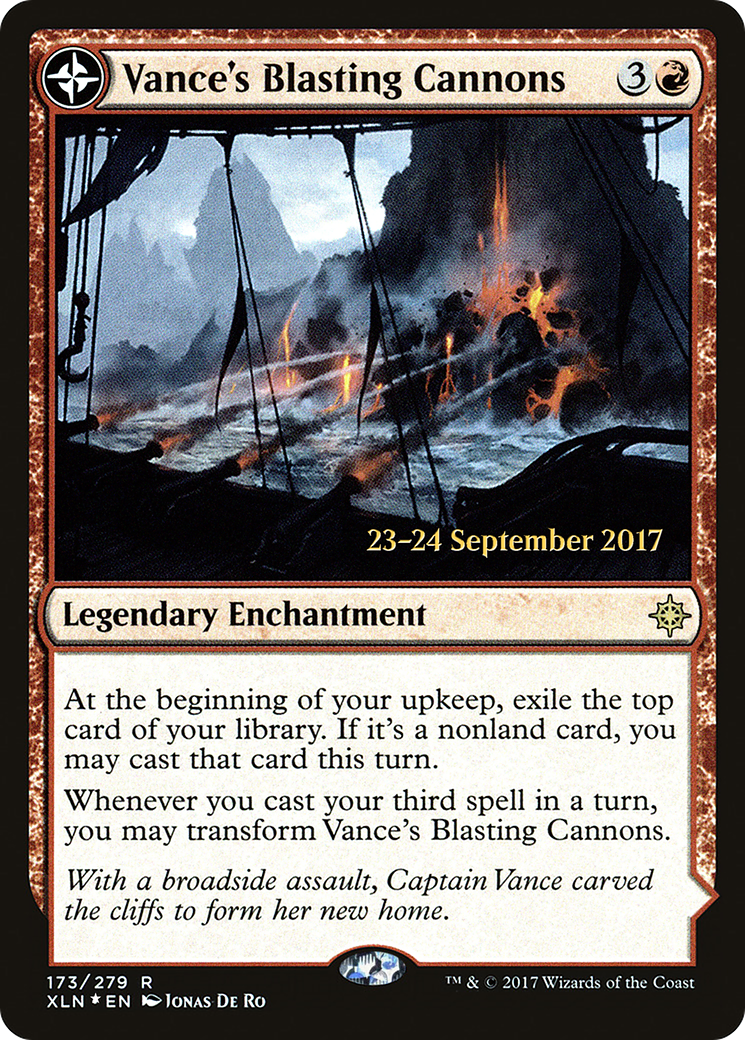 Vance's Blasting Cannons // Spitfire Bastion [Ixalan Prerelease Promos] MTG Single Magic: The Gathering   