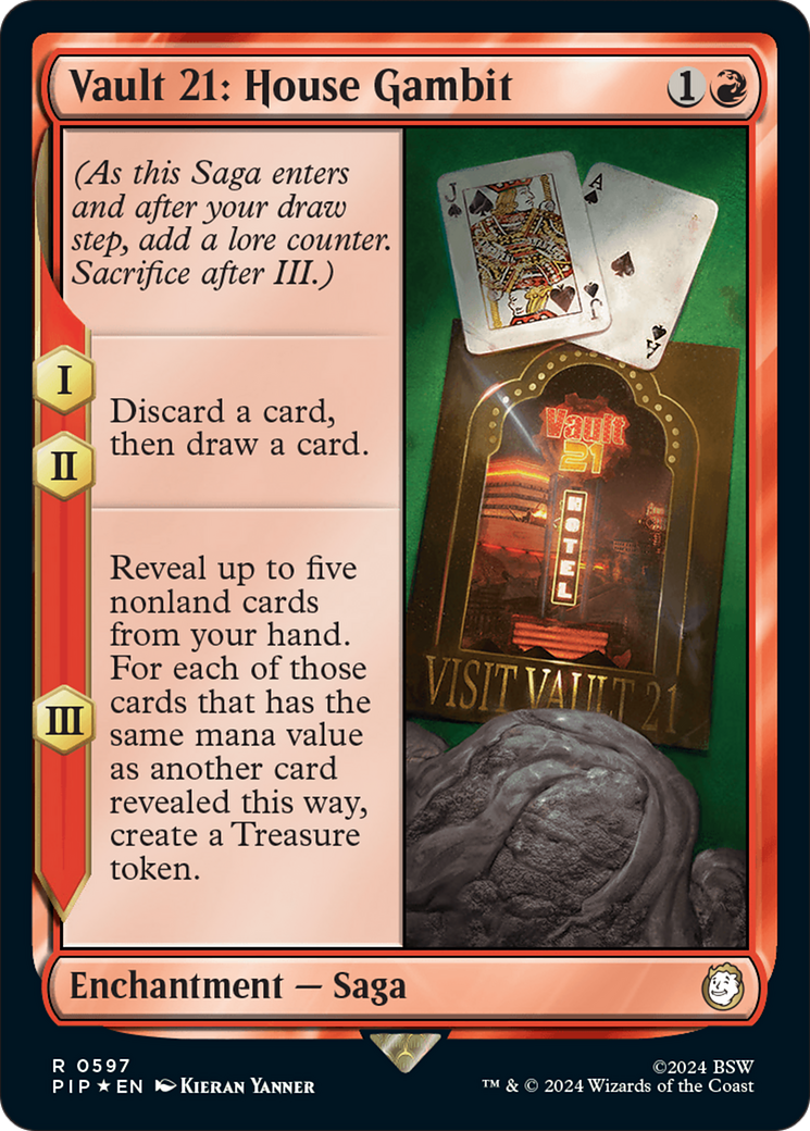 Vault 21: House Gambit (Surge Foil) (PIP-597) [Fallout] Foil MTG Single Wizards of the Coast
