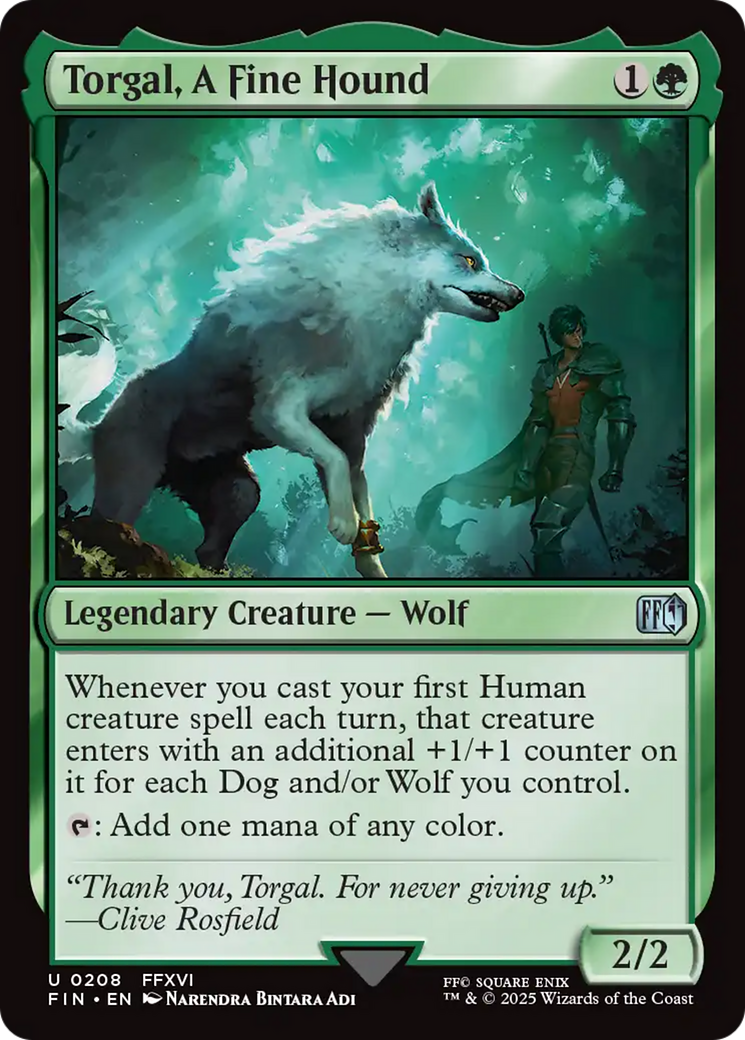 Torgal, A Fine Hound (FIN-208) [FINAL FANTASY] Foil MTG Single Wizards of the Coast
