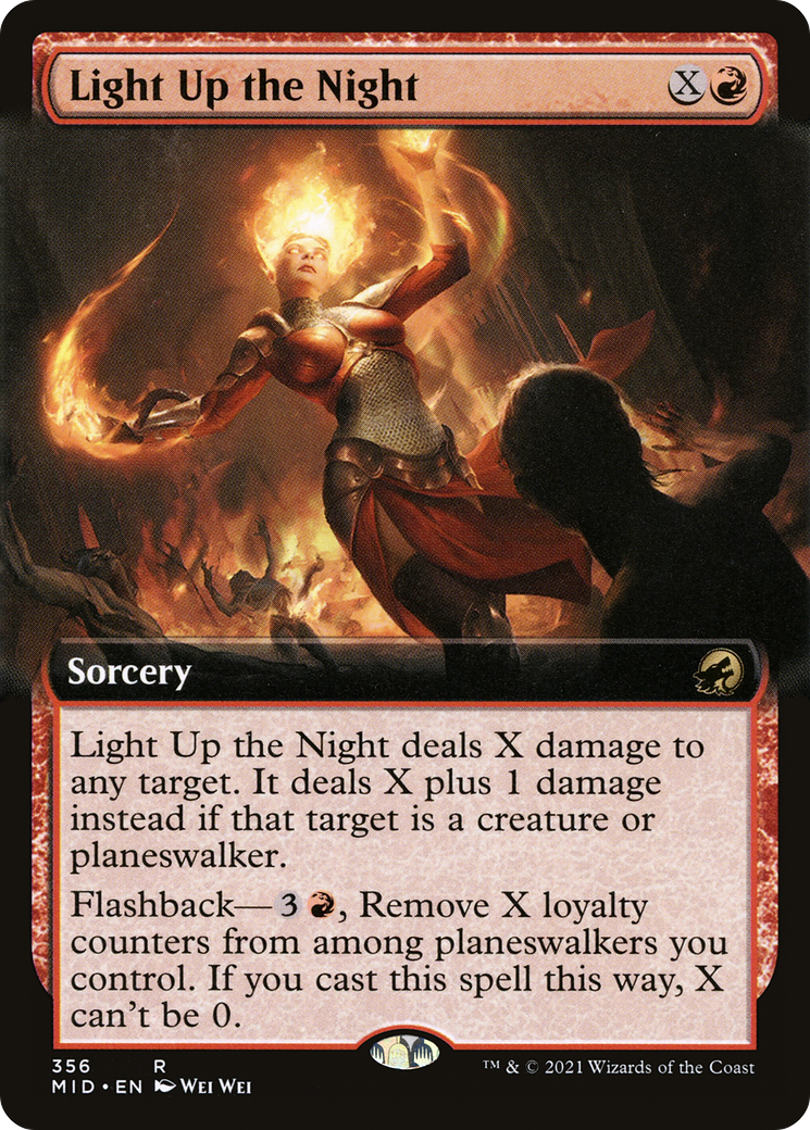 Light Up the Night (MID-356) [Innistrad: Midnight Hunt] (Extended Art) Foil MTG Single Wizards of the Coast