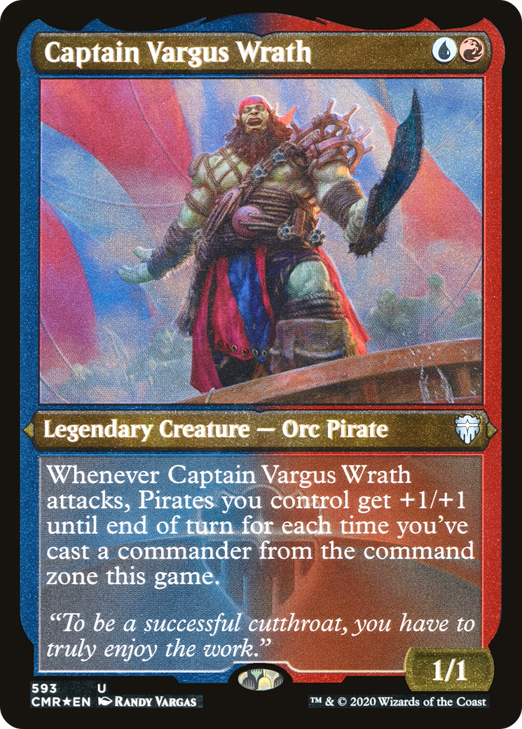 Captain Vargus Wrath (Foil Etched) (CMR-593) [Commander Legends] Foil MTG Single Wizards of the Coast