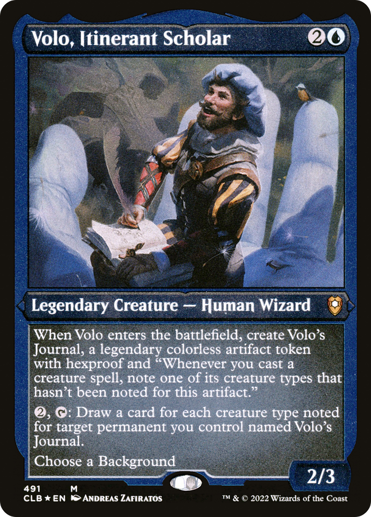 Volo, Itinerant Scholar (CLB-491) [Commander Legends: Battle for Baldur's Gate] Etched Foil MTG Single Wizards of the Coast
