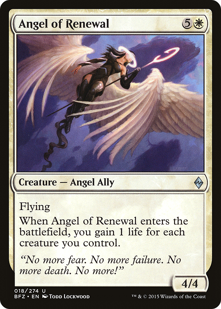Angel of Renewal (BFZ-018) [Battle for Zendikar] MTG Single Wizards of the Coast