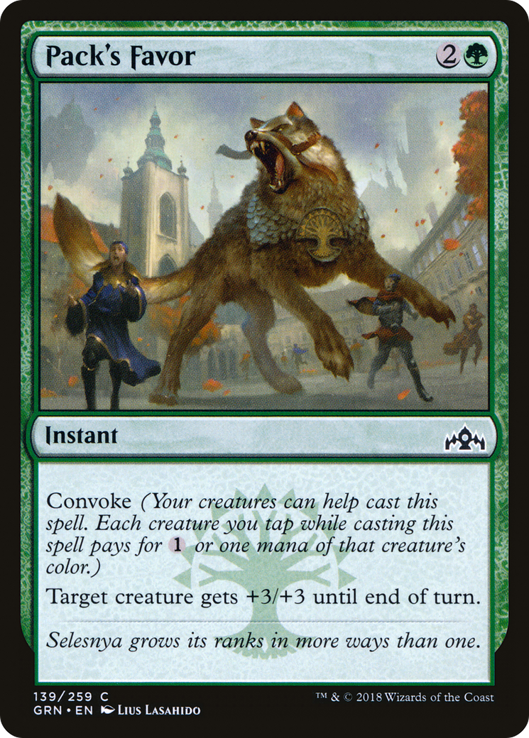 Pack's Favor (GRN-139) [Guilds of Ravnica] Foil MTG Single Wizards of the Coast
