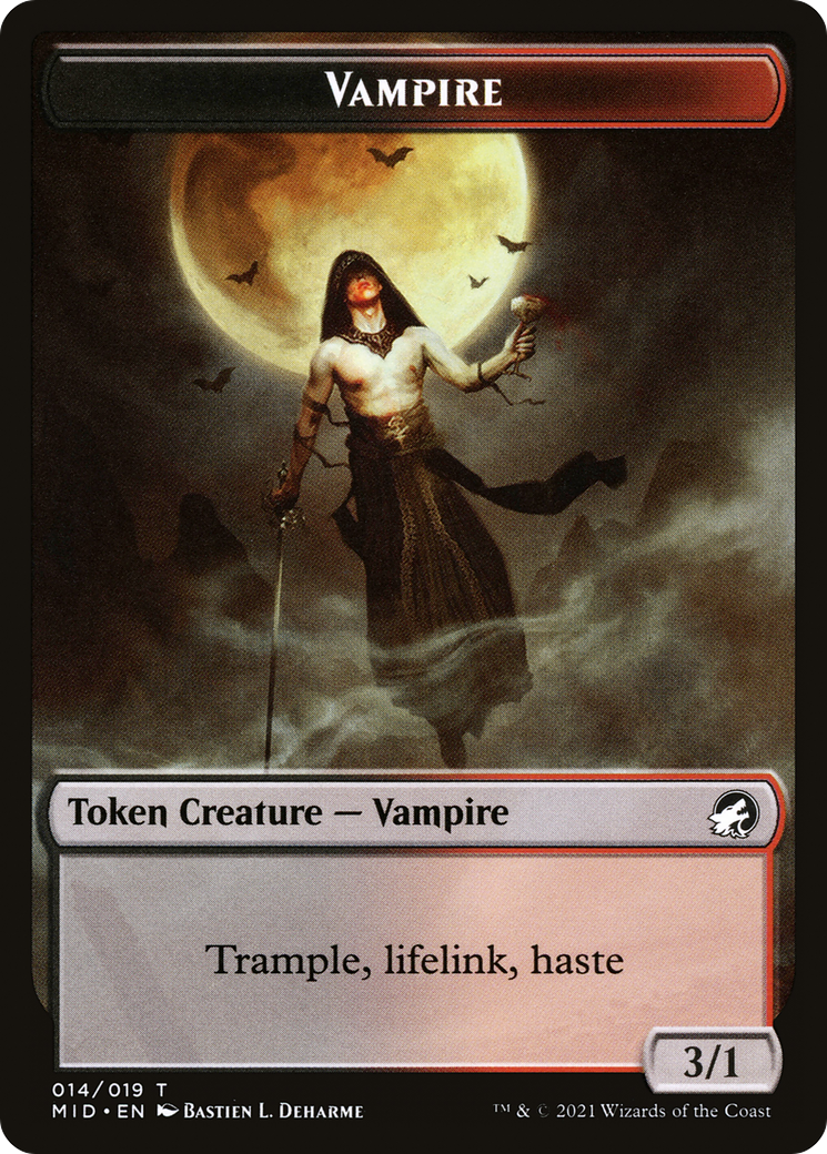 Vampire (TMID-014) [Tokens] Innistrad: Midnight Hunt Tokens Foil MTG Single Wizards of the Coast