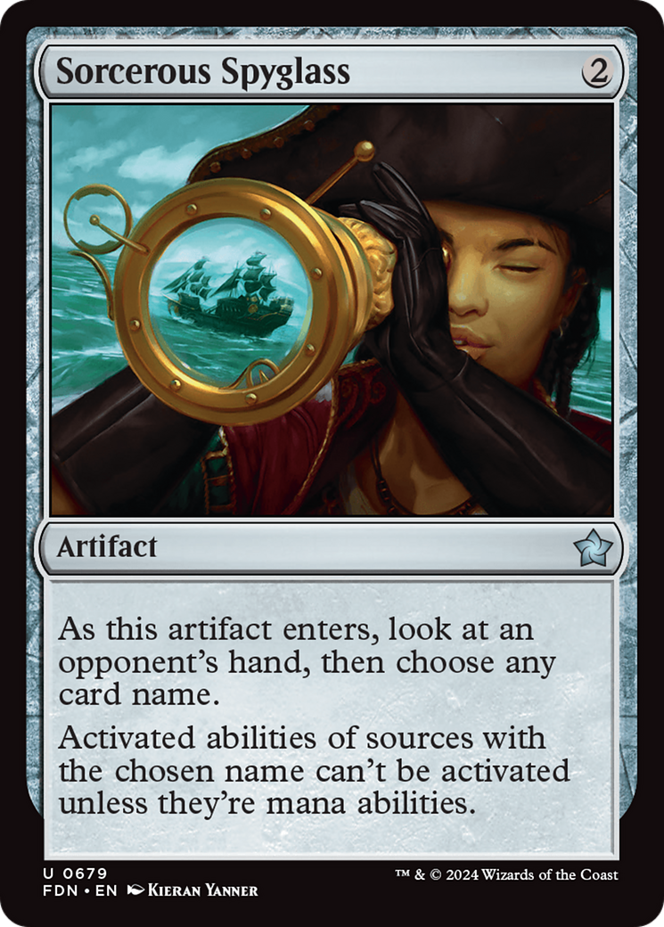 Sorcerous Spyglass (FDN-679) [Foundations] MTG Single Wizards of the Coast