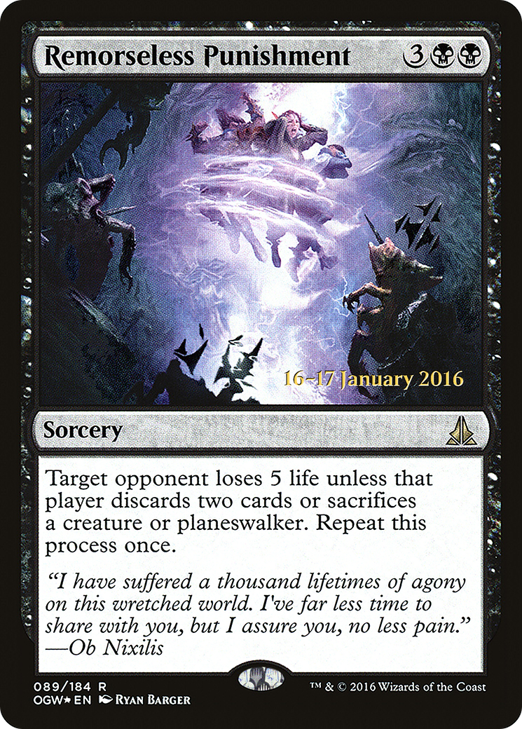 Remorseless Punishment (PRE-089) [Oath of the Gatewatch Promos] Foil MTG Single Wizards of the Coast