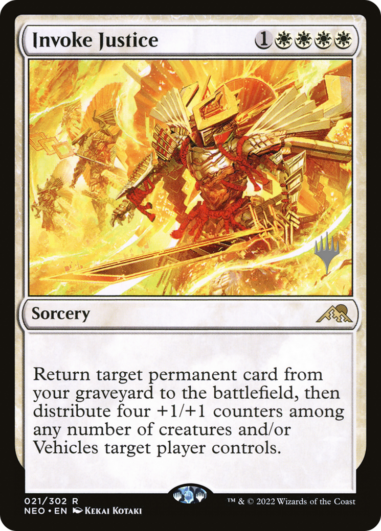 Invoke Justice (PPNEO-21P) [Kamigawa: Neon Dynasty Promos] MTG Single Wizards of the Coast