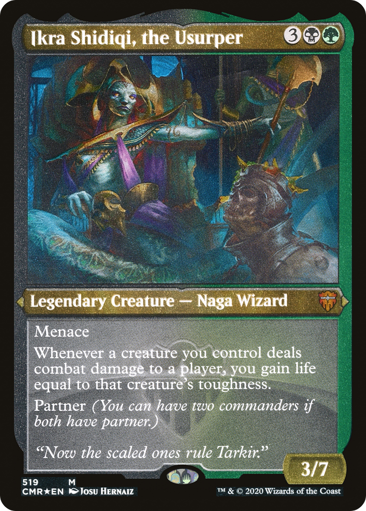 Ikra Shidiqi, the Usurper (Foil Etched) (CMR-519) [Commander Legends] Foil MTG Single Wizards of the Coast