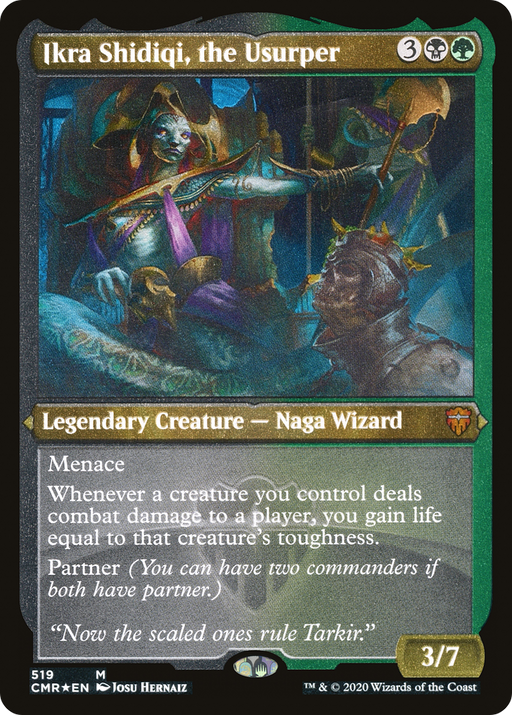Ikra Shidiqi, the Usurper (Foil Etched) (CMR-519) [Commander Legends] Foil MTG Single Wizards of the Coast