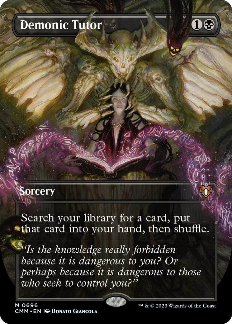 Demonic Tutor (CMM-696) [Commander Masters] (Borderless) Foil MTG Single Wizards of the Coast