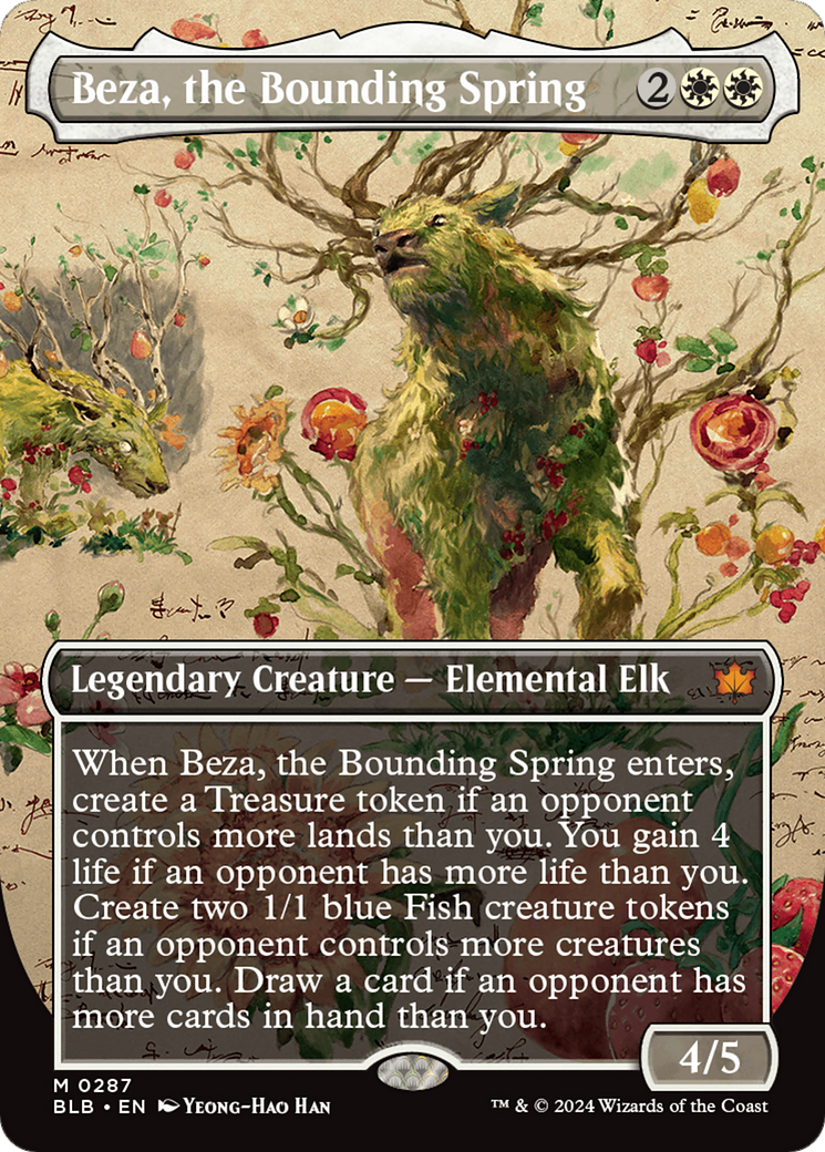 Beza, the Bounding Spring (BLB-287) [Bloomburrow] (Showcase) (Borderless) Foil MTG Single Wizards of the Coast