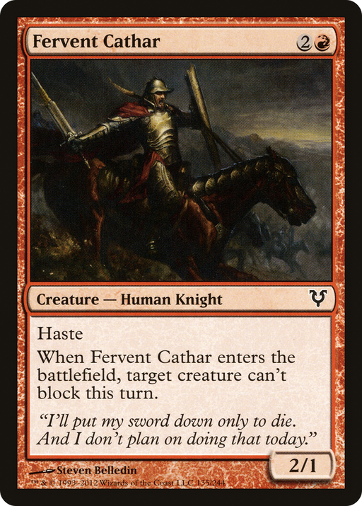 Fervent Cathar (AVR-135) [Avacyn Restored] Foil MTG Single Wizards of the Coast