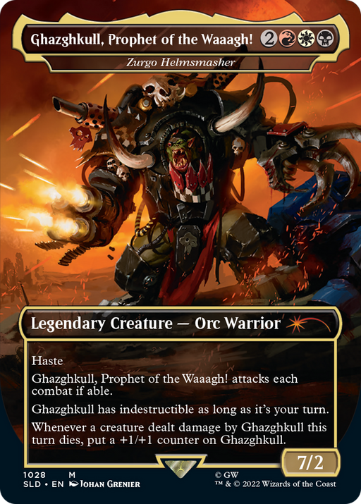 Ghazghkull, Prophet of the Waaagh! - Zurgo Helmsmasher (SLD-1028) [Secret Lair] Drop (Borderless) MTG Single Wizards of the Coast