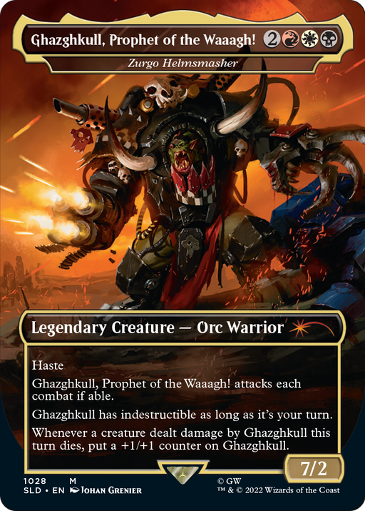 Ghazghkull, Prophet of the Waaagh! - Zurgo Helmsmasher (SLD-1028) [Secret Lair] Drop (Borderless) MTG Single Wizards of the Coast
