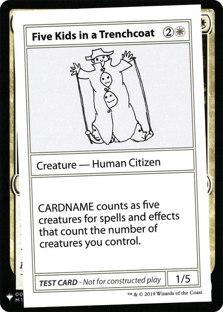 Five Kids in a Trenchcoat (CMB1-) [Mystery Booster] Playtest Cards 2019 MTG Single Wizards of the Coast