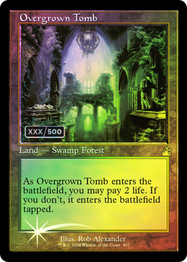 Overgrown Tomb (Serial Numbered) (RVR-407) [Ravnica Remastered] Foil MTG Single Wizards of the Coast