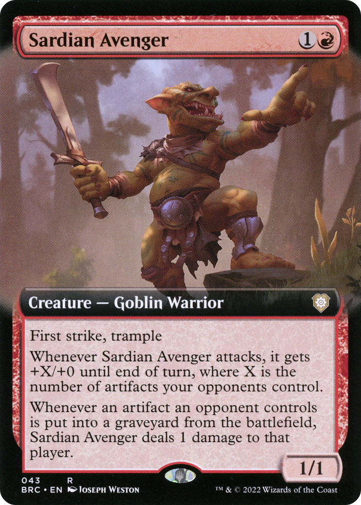 Sardian Avenger (BRC-043) [The Brothers' War Commander] (Extended Art) Foil MTG Single Wizards of the Coast