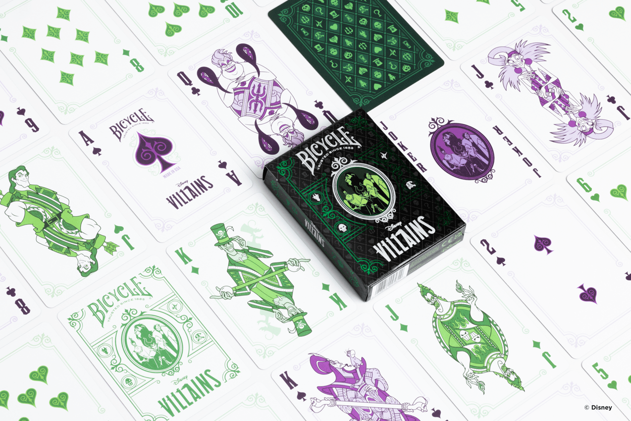 Bicycle Playing Cards: Disney Villains - Green Board Games Bicycle