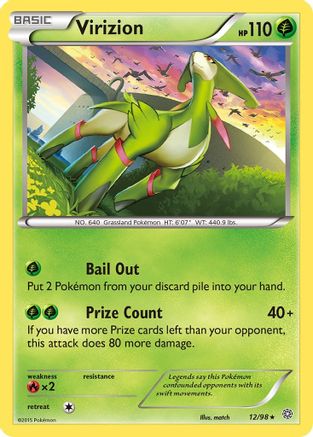 Virizion (12/98) Holofoil [XY: Ancient Origins] Pokemon Single Pokémon